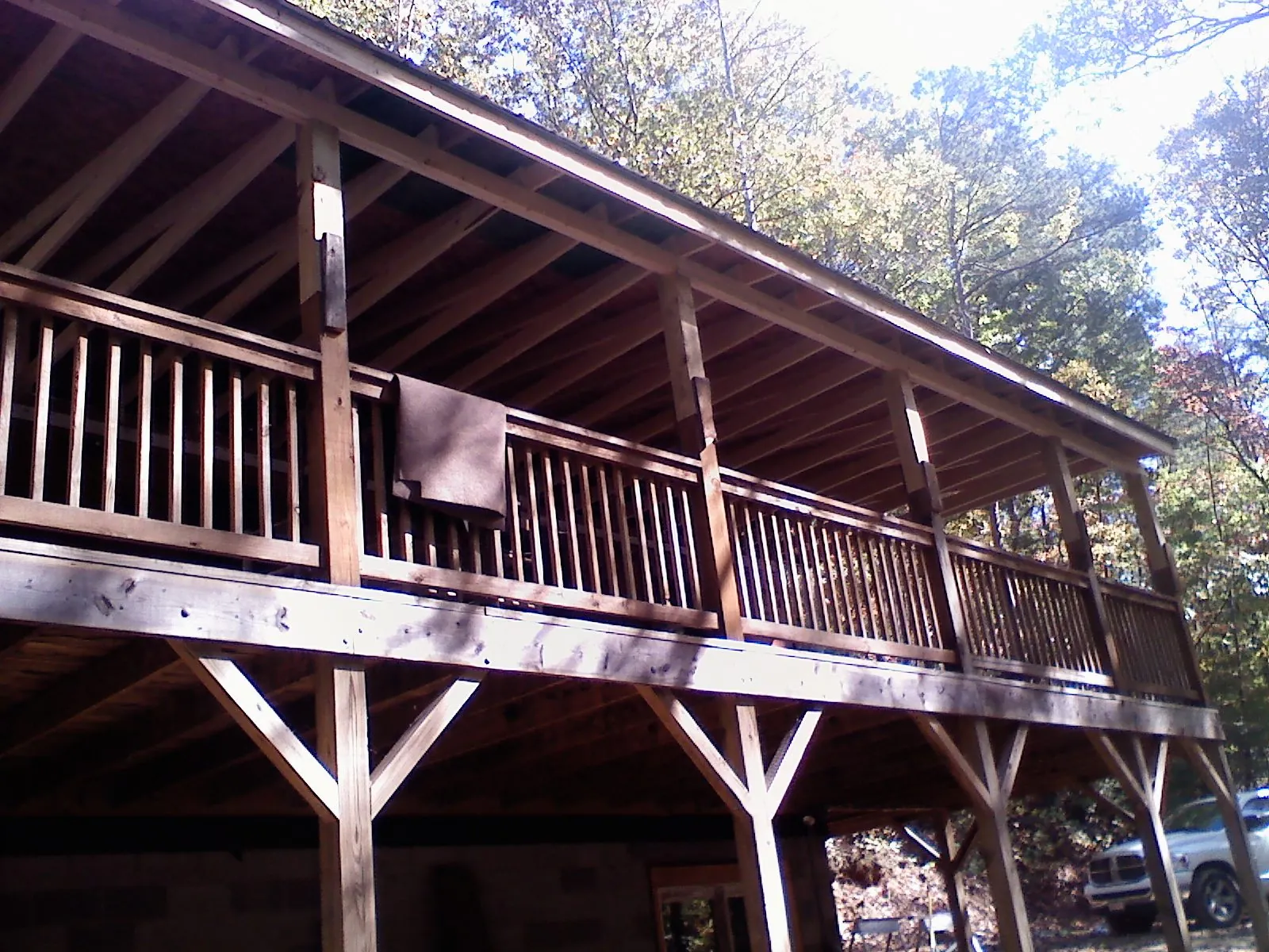 Timber framing under a new elevated porch and deck — Roof Leak Repair in Goldvein by Roofing Brothers